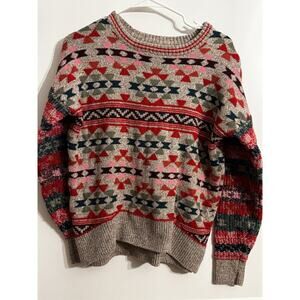 AEROPOSTALE Women's Multicolor Graphic Aztec Western sweater Sz M Y2K Preppy